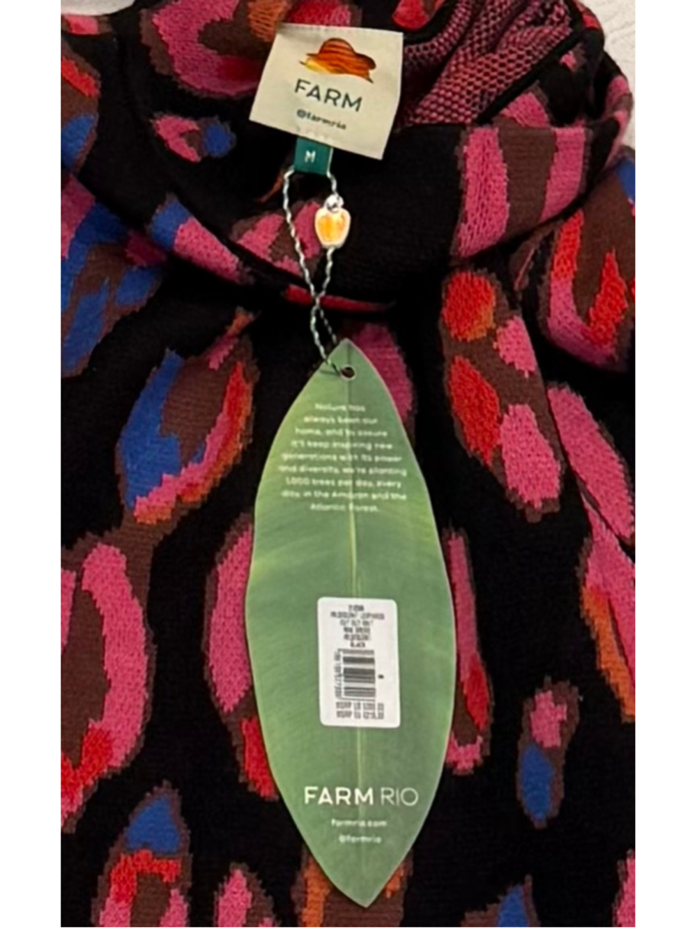 Farm Rio Iridescent Leopards Cut Out Knit Mini Dress NWT Size Medium - Picture 6 of 7